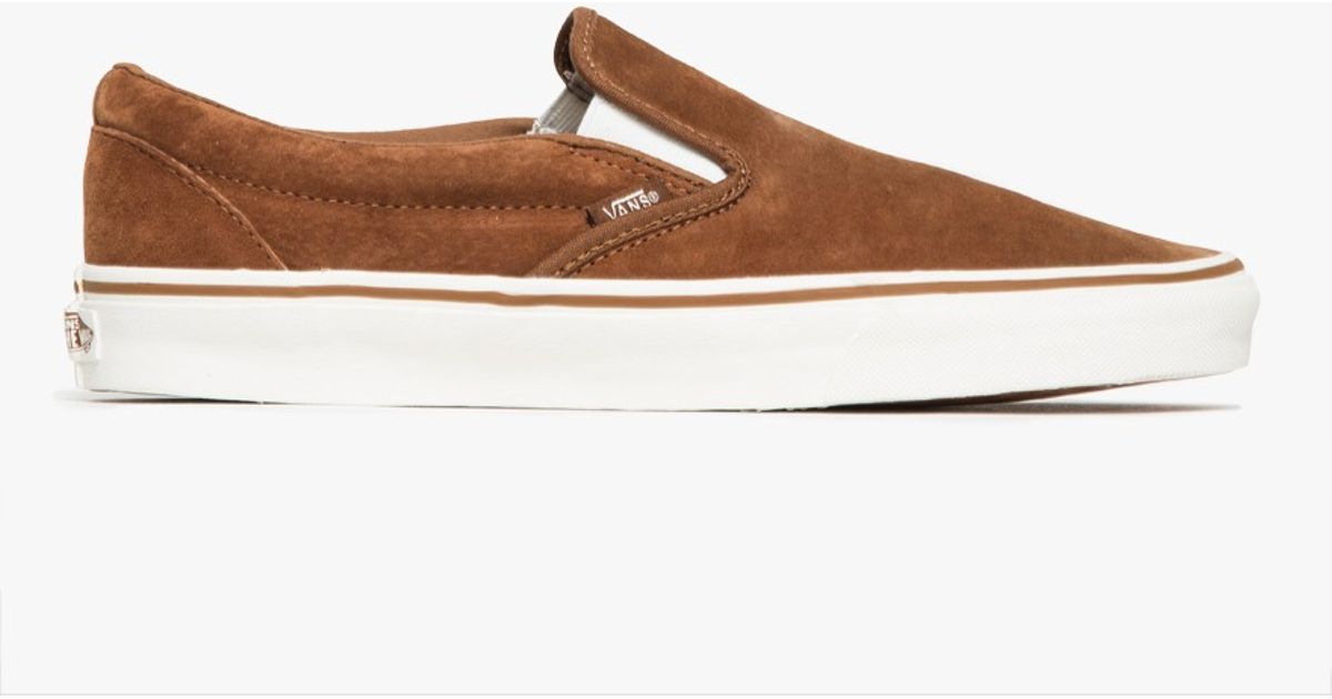 brown vans slip ons