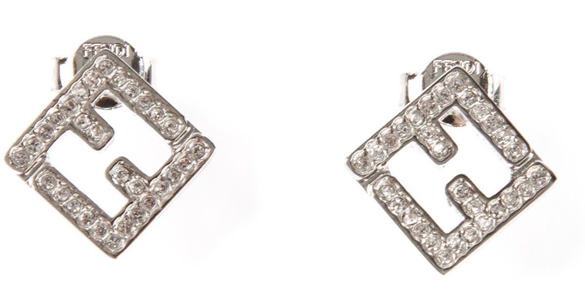 fendi logo earrings