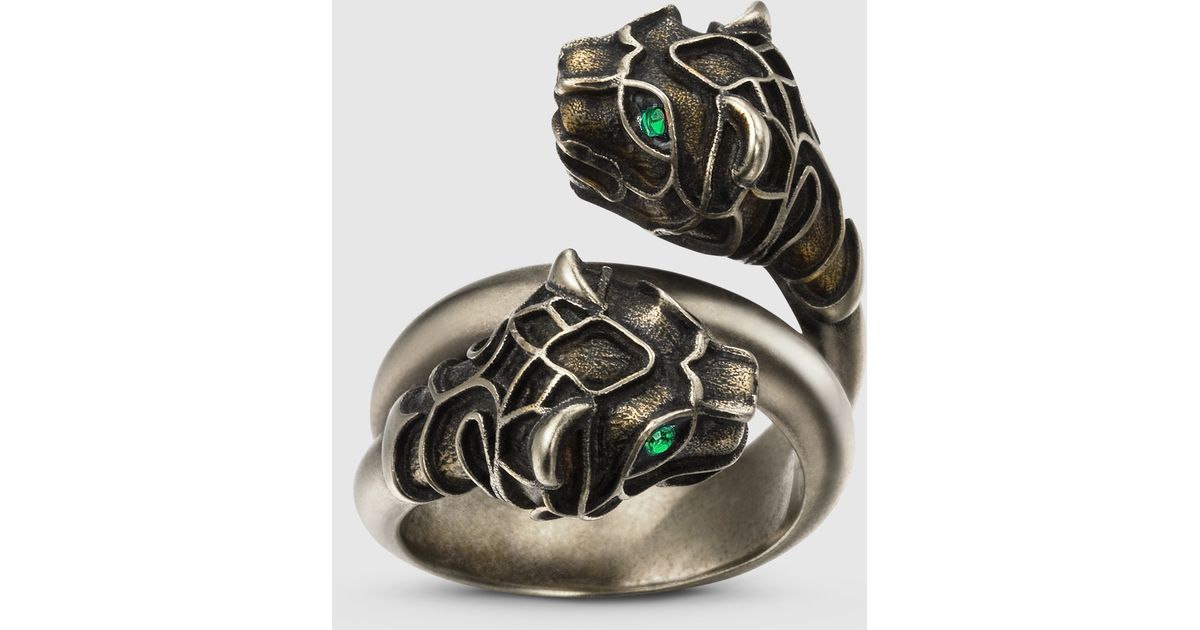Gucci Tiger Head Ring in Metallic - Lyst