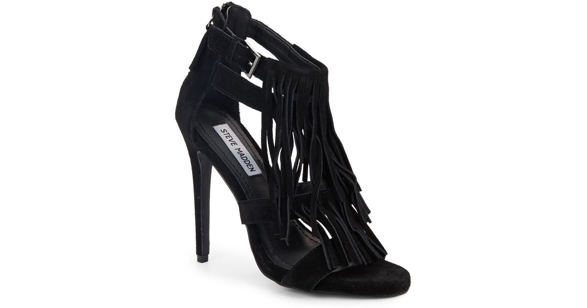 steve madden suede fringe heels