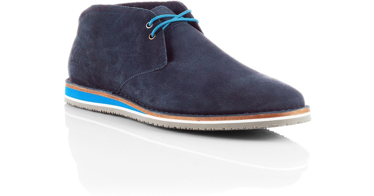 hugo boss blue suede boots