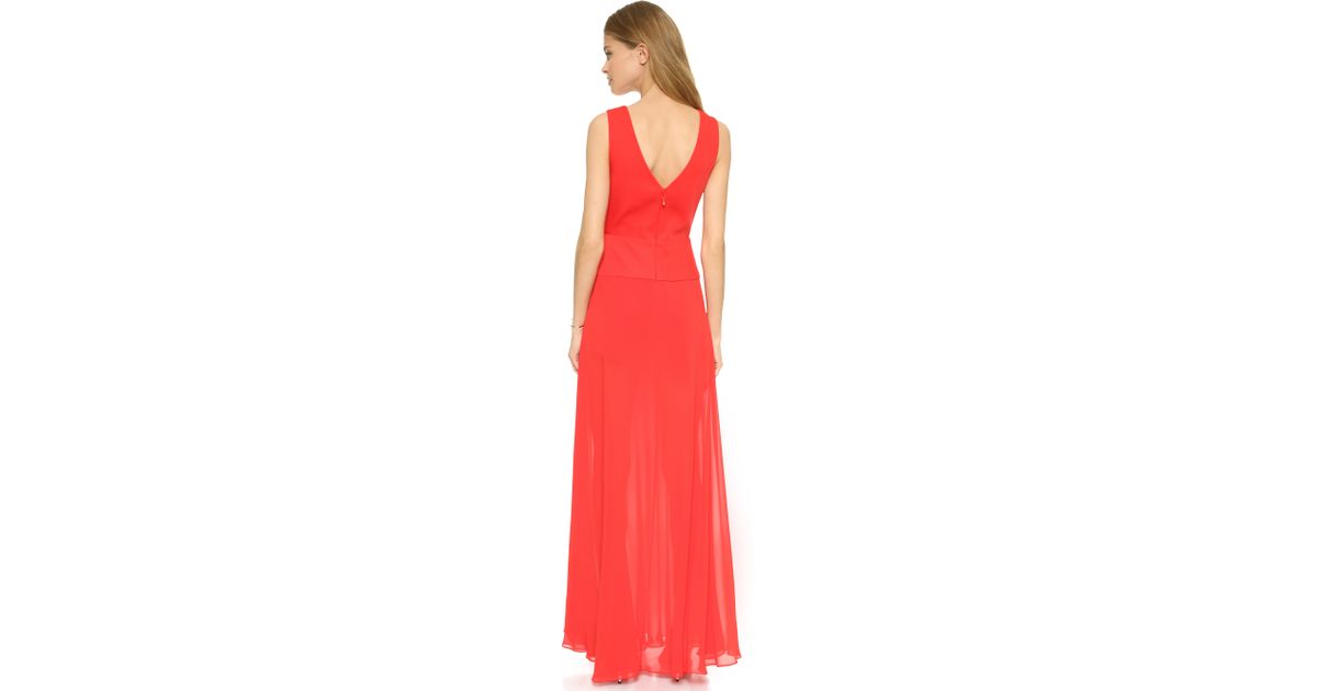 bcbg red maxi dress