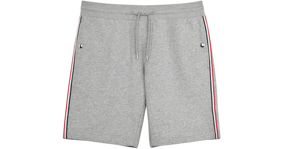 Moncler Grey Cotton Jersey Shorts in 