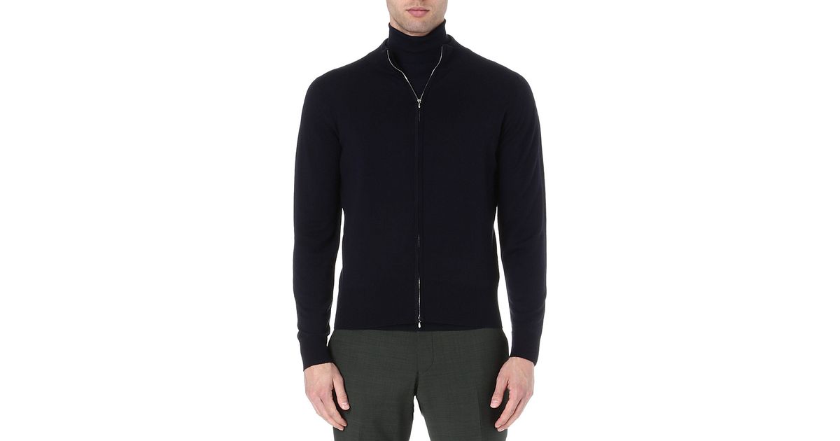 john smedley zip cardigan