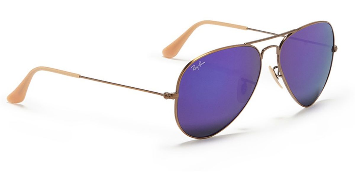 Ray-ban 'aviator Large Metal' Mirror Sunglasses in Purple