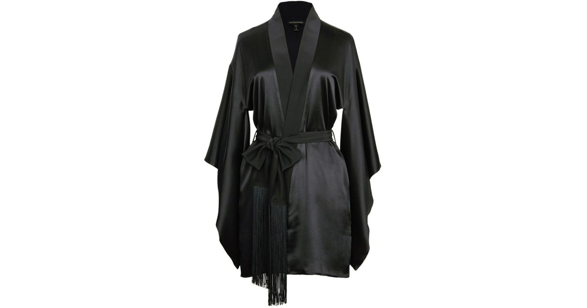 Kiki de Montparnasse 'amour' Silk Kimono Robe in Black | Lyst