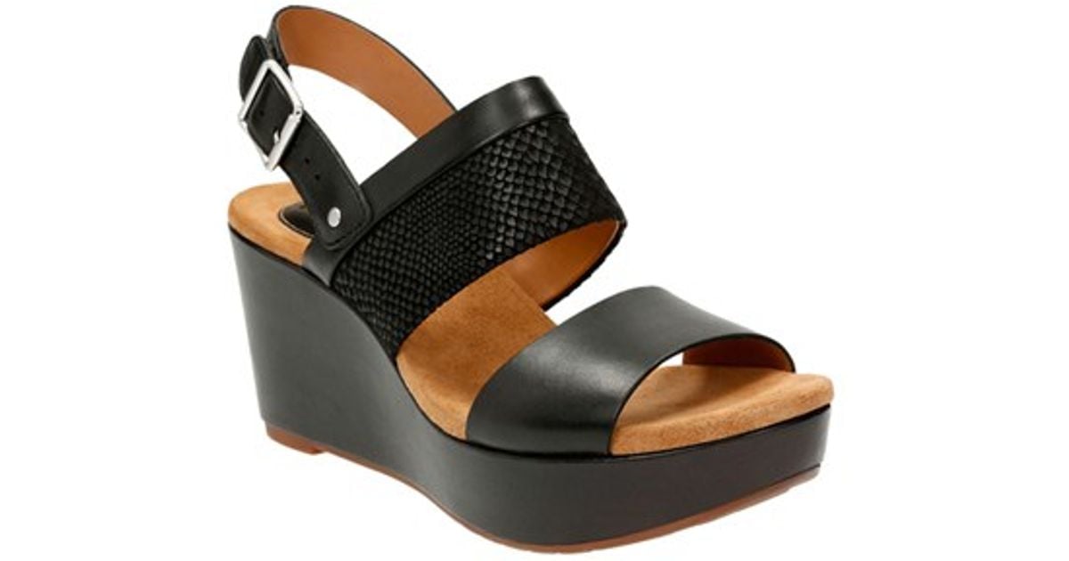 clarks black wedges