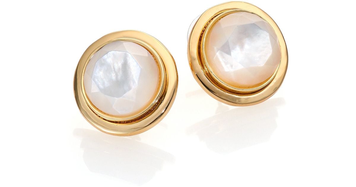 Lyst Kate Spade New York Polish Up Mother Of Pearl Stud Earrings Lyst Kate Spade New York Polish Up Mother Of Pearl Stud Earrings In Metallic