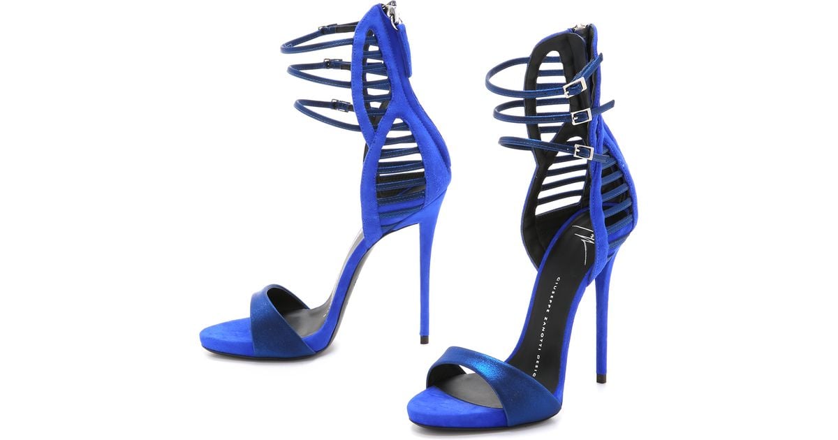 electric blue heeled sandals