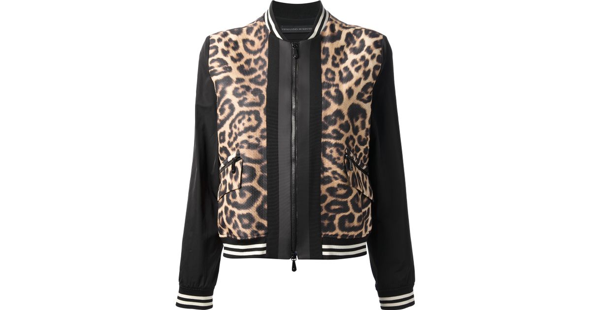 black leopard bomber jacket