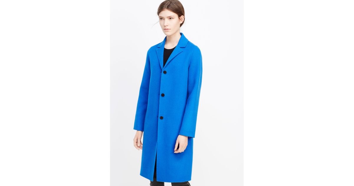 Vince Classic Wool Coat in Cerulean (Blue) - Lyst
