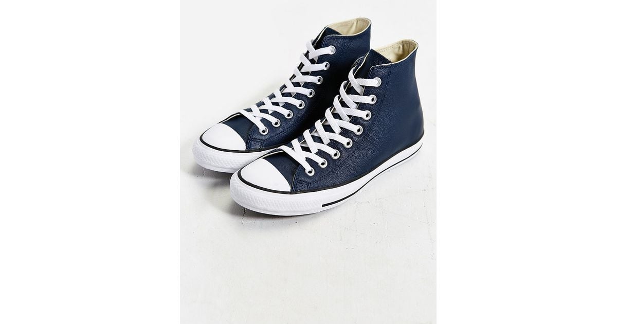 Converse Chuck Taylor All Star Leather High-top Sneaker in Blue for Men ...