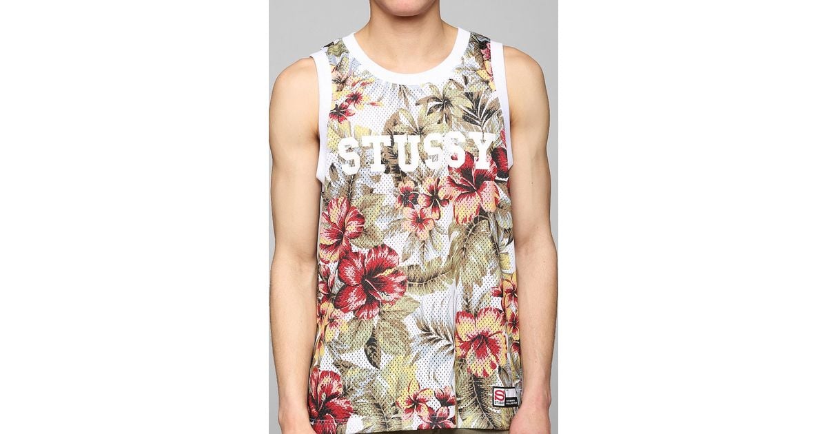 Stussy Island Floral Mesh Tank Top for Men Lyst Canada
