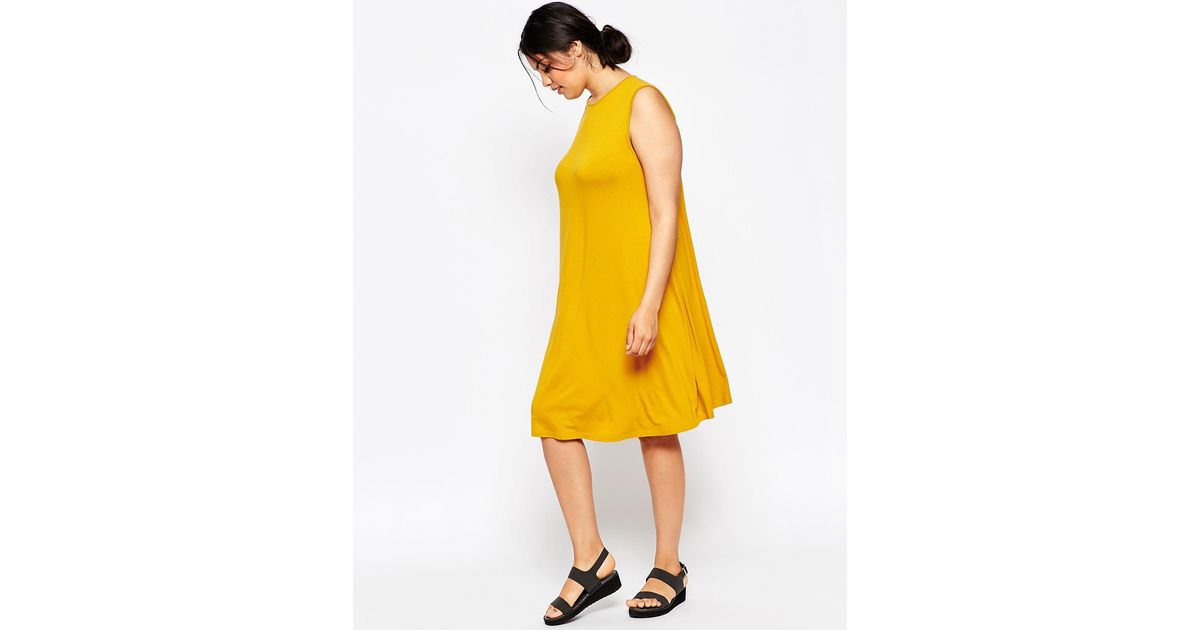 mustard yellow swing dress
