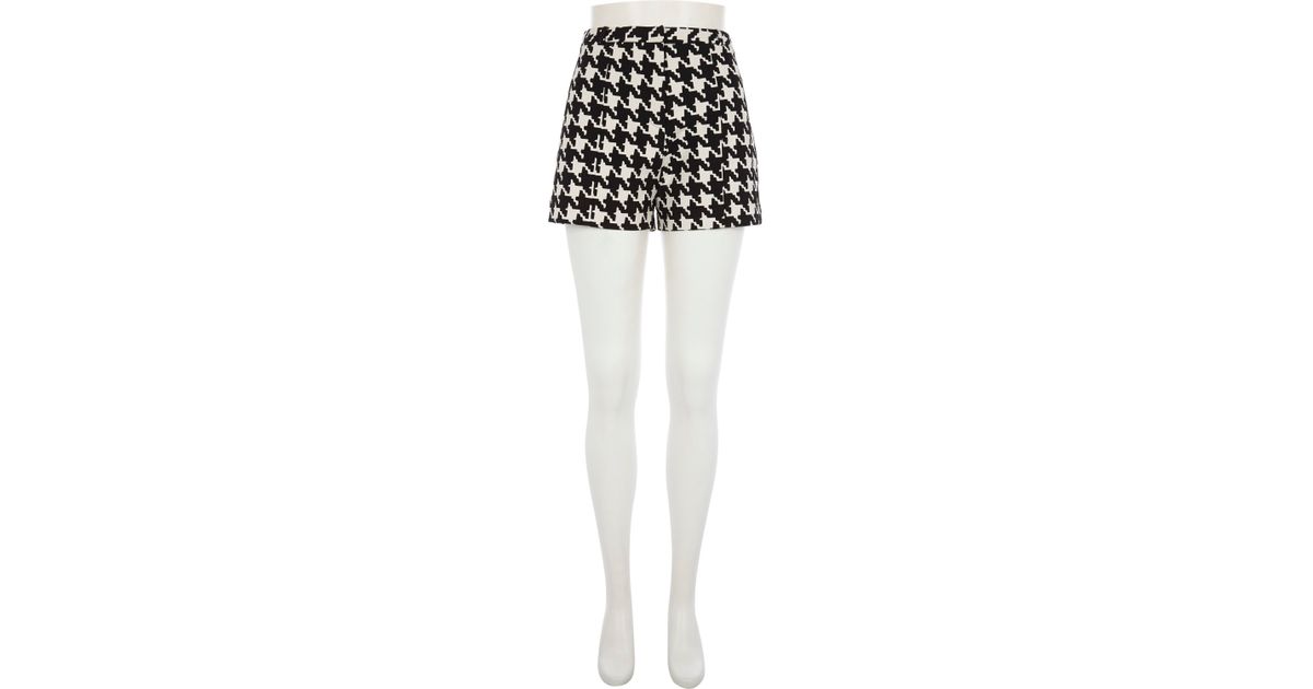 RIHANNA x RIVER ISLAND BLACK WHITE MONOCHROME STRIPE STRIPY SHORTS UK 12