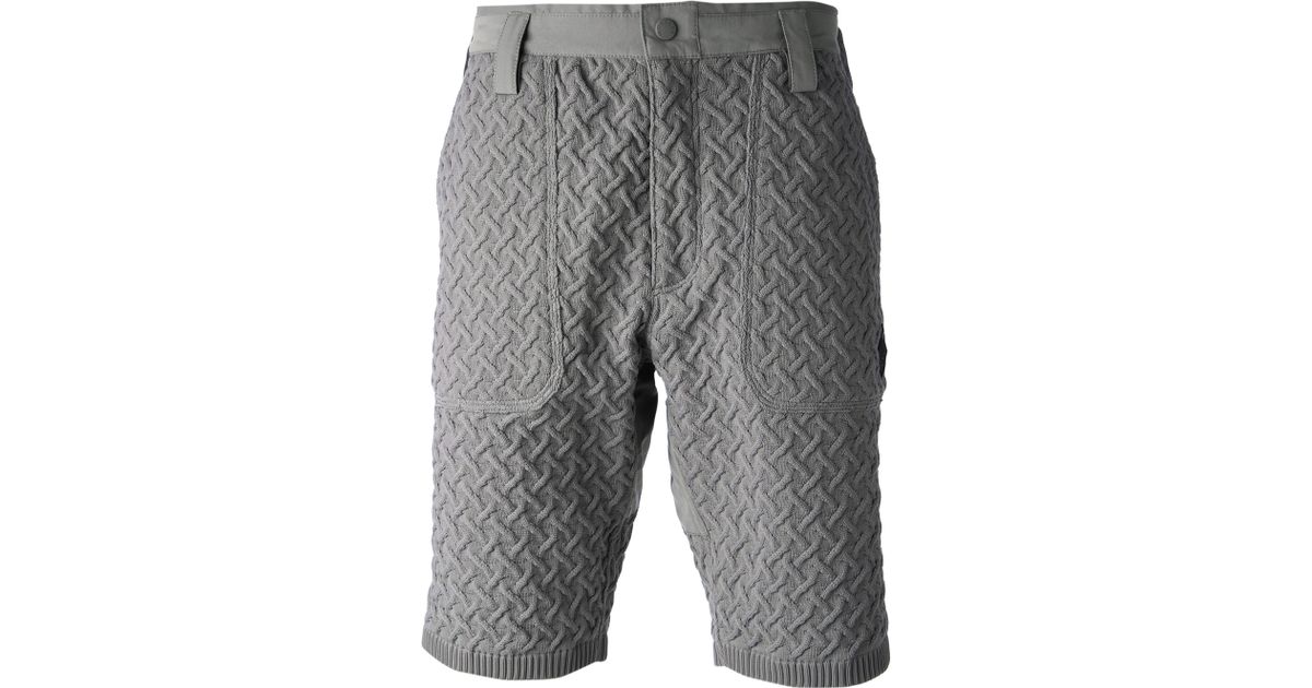 Moncler Knitted Shorts in Grey (Gray) for Men - Lyst