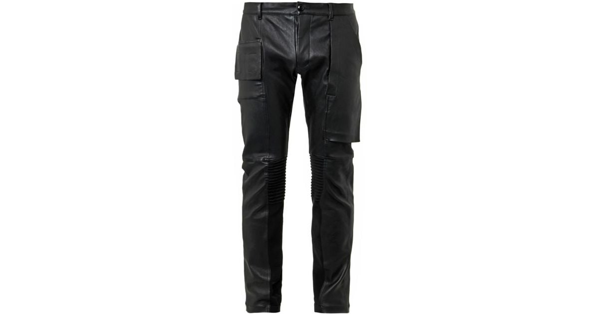 Rick Owens Memphis Leather Trousers in Black for Men | Lyst