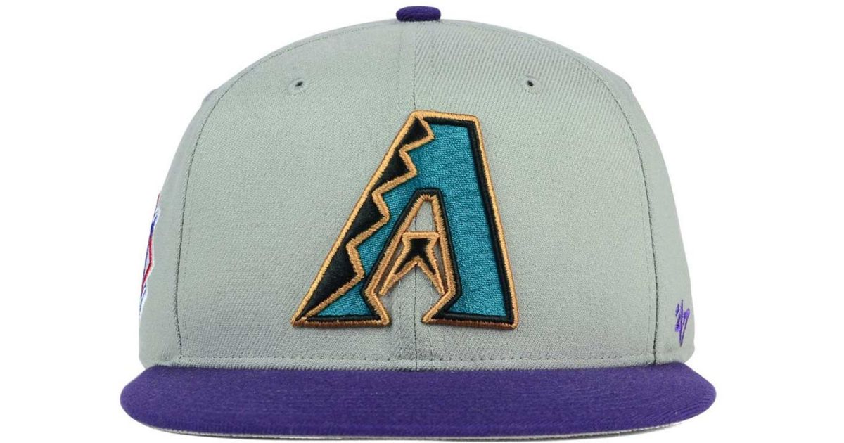 47 Brand Arizona Diamondbacks Sure Shot Snapback Cap in Gray