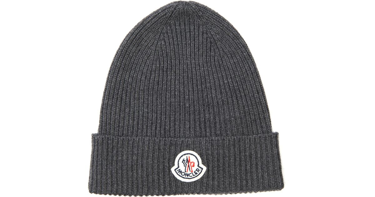 grey moncler beanie