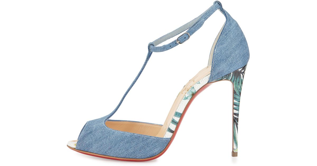 louboutin blue sandals