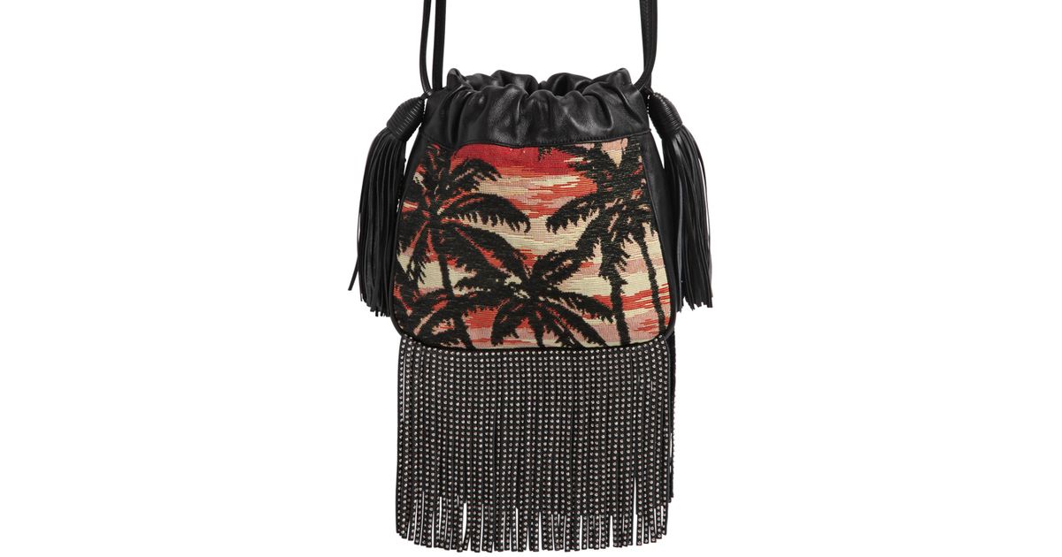 yves saint laurent wallet pink - Saint laurent Fringed Palm Bucket Bag in Multicolor - Save 21% | Lyst