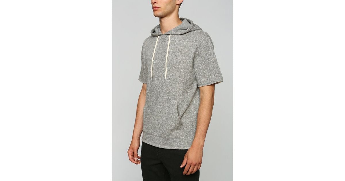 BDG Nep Short-Sleeve Pullover Hooded Sweatshirt in Gray for Men | Lyst
