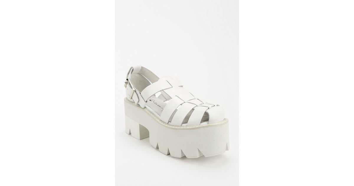 Jeffrey Campbell New Argo Platform Fisherman Sandal in White - Lyst