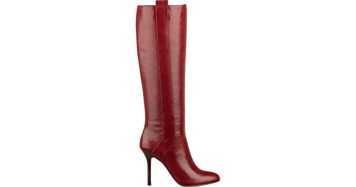 nine west red leather boots