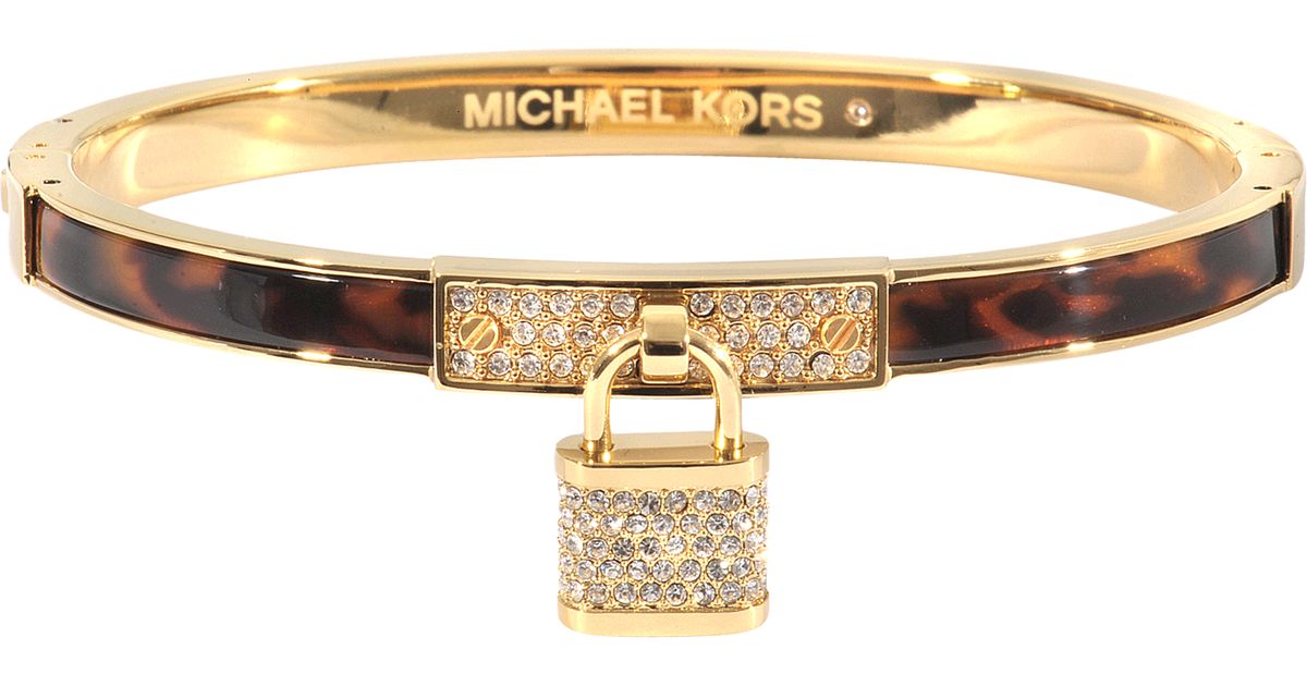 Lyst Michael Kors Armband Brilliance Padlock In Brown
