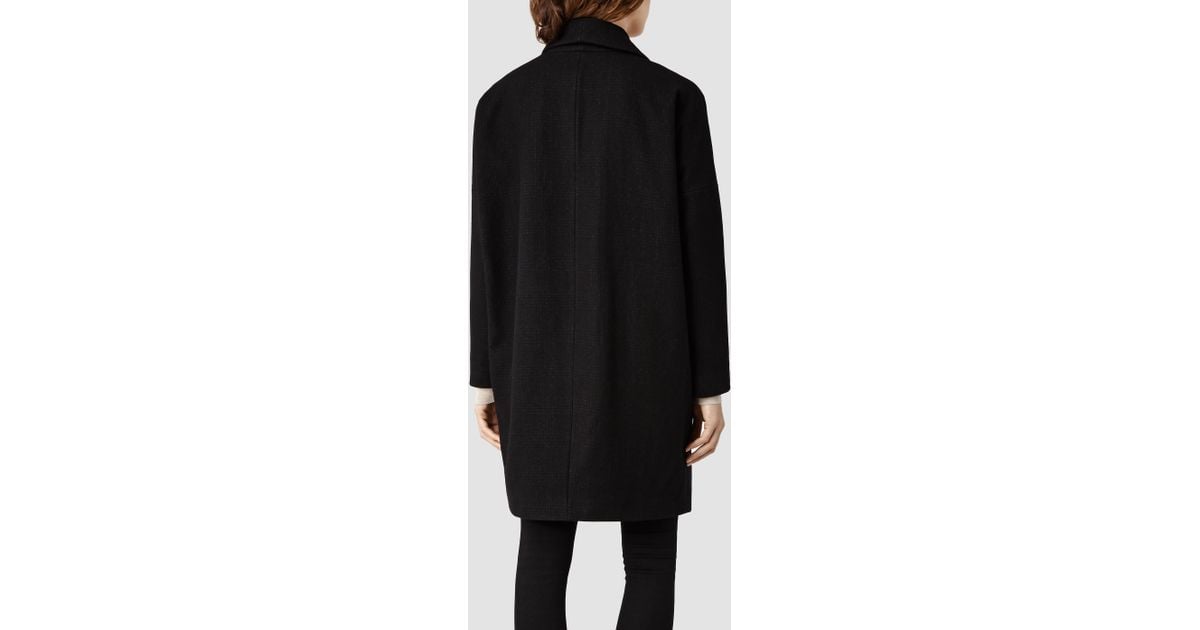 AllSaints Sentai Klein Coat in Charcoal 