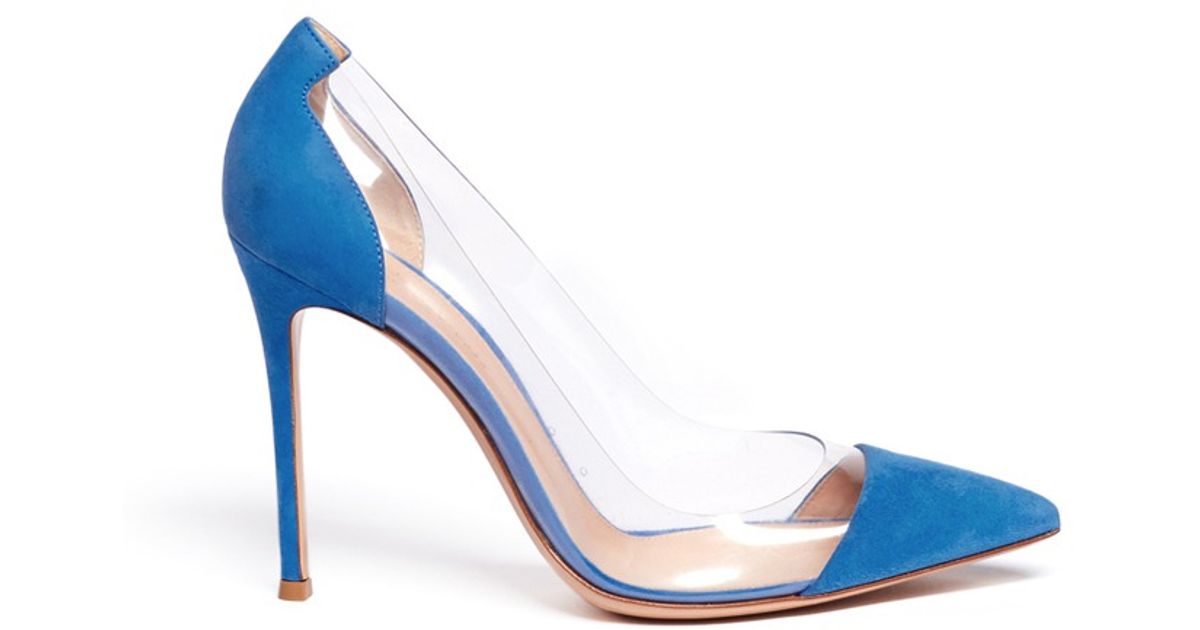 blue clear pumps