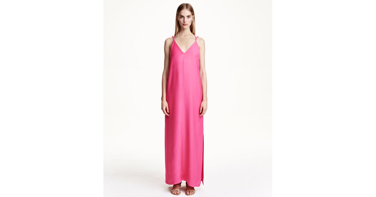 cerise pink maxi dress