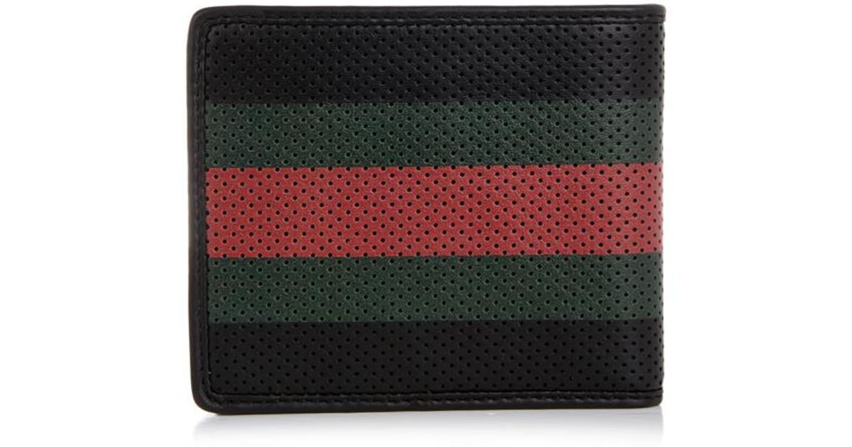 black gucci wallet with stripe