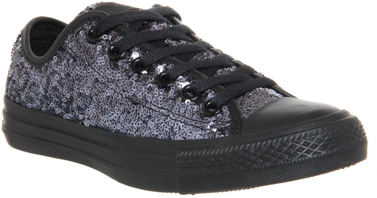 black sparkly converse low tops