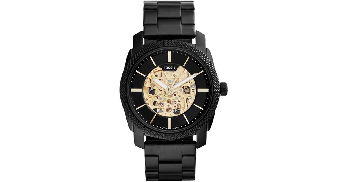 Fossil Automatic Watch Black And Gold 