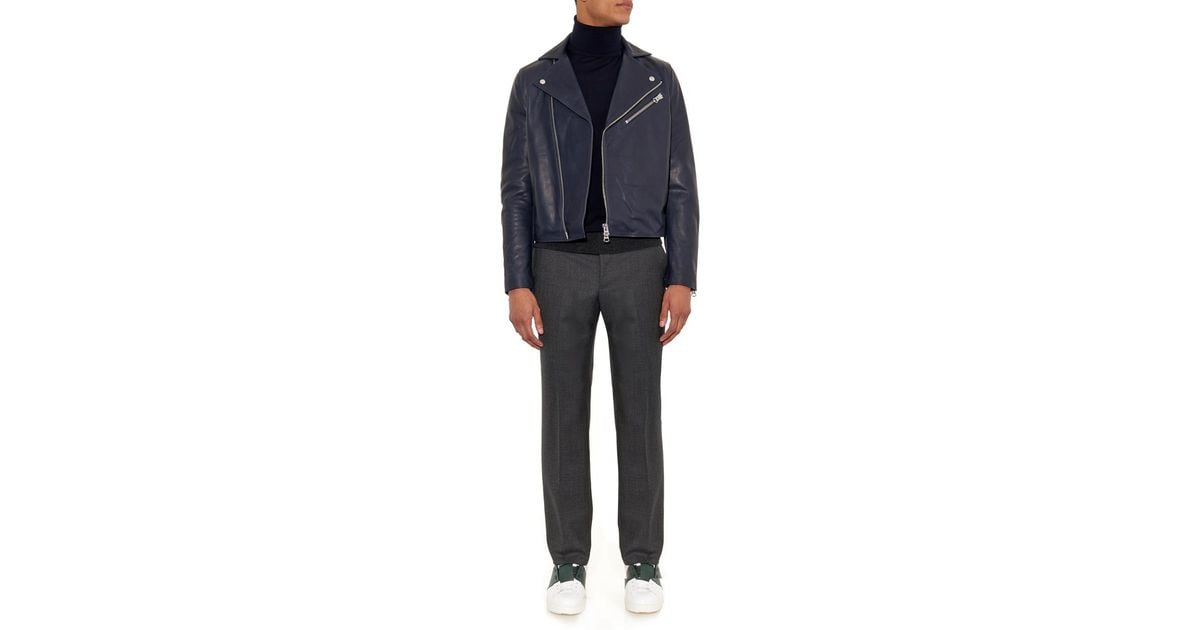 Acne Studios Gibson Leather Biker Jacket in Black for Men | Lyst