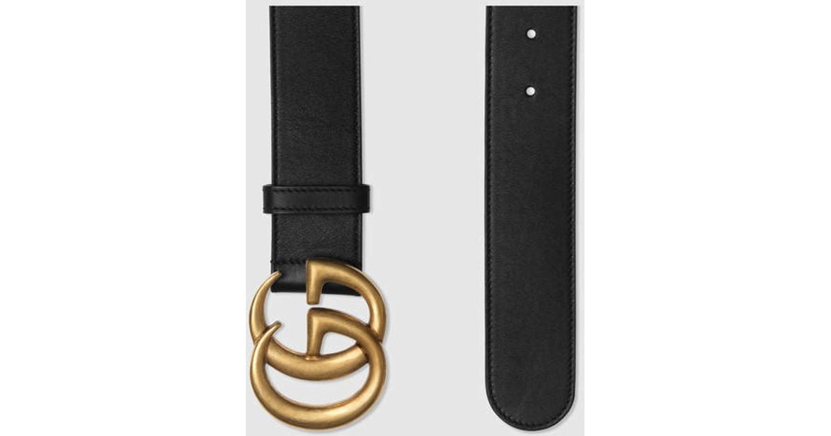 gucci black leather belt with double g buckle