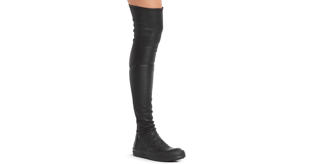 Rick Owens Overtheknee Leather Sock Boots in Black Lyst