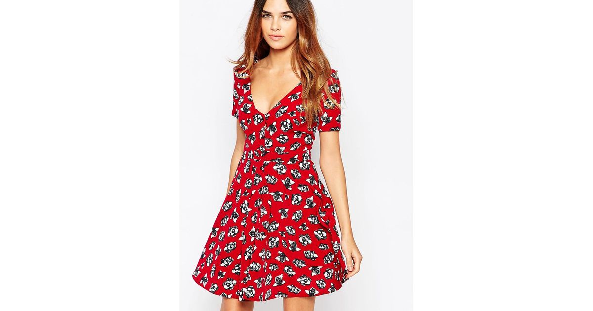 button up tea dress