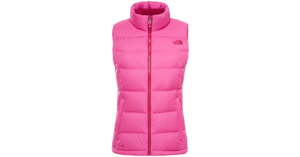 pink north face gilet