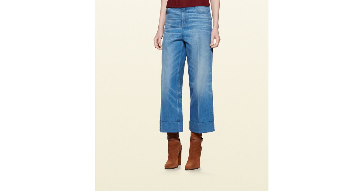 denim gaucho pants