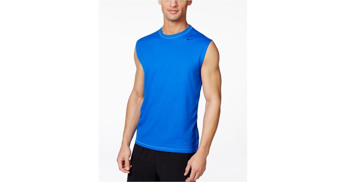 Nike Drifit Performance Sleeveless Swim Shirt in Blue for Men Lyst