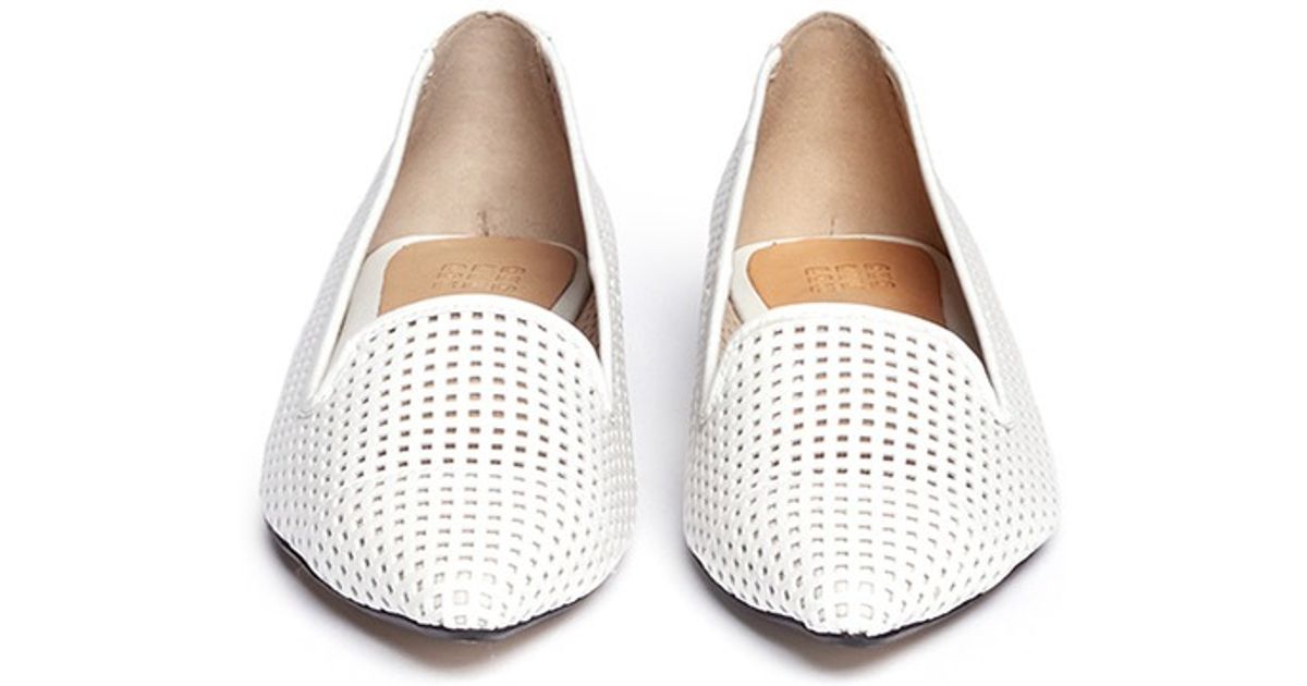 perforated leather flats
