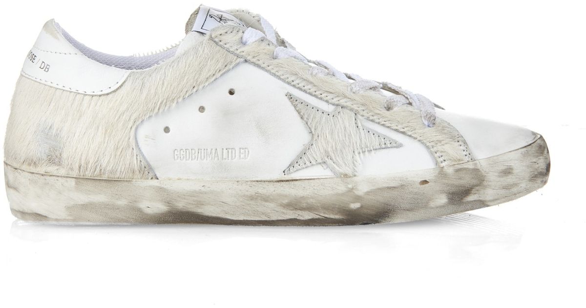 Golden Goose Deluxe Brand Superstar Uma Calf Hair and Leather Low-Top  Sneakers in White (Gray) - Lyst