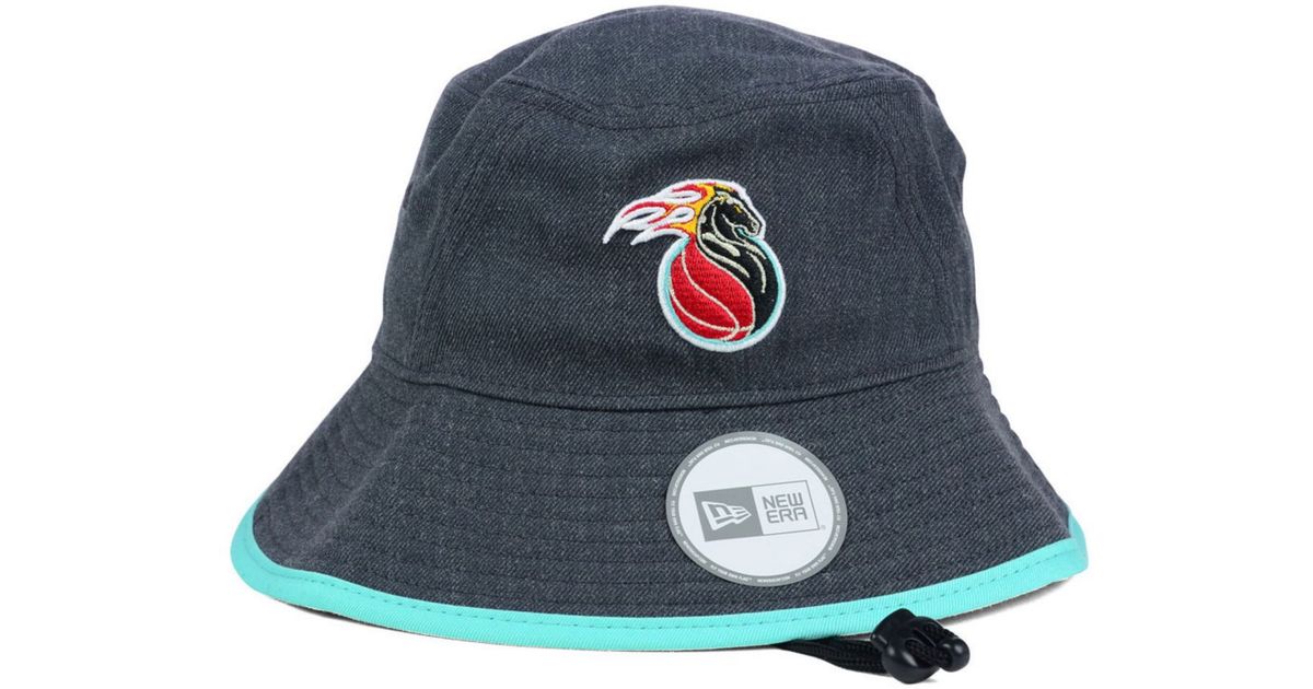 KTZ Detroit Pistons Dark Heather Tipped Bucket Hat in Heather Graphite