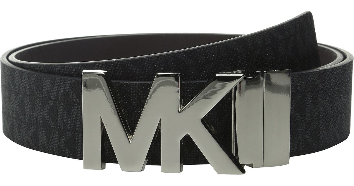michael michael kors reversible signature with logo buckle belt