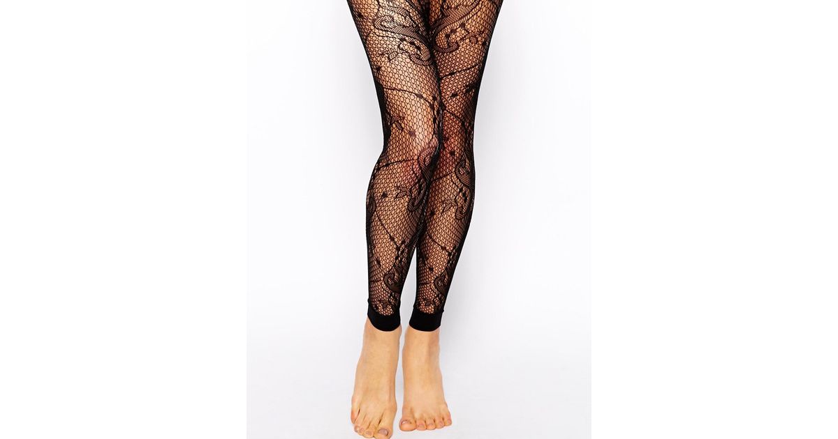 ASOS Paisley Lace Footless Tights in 