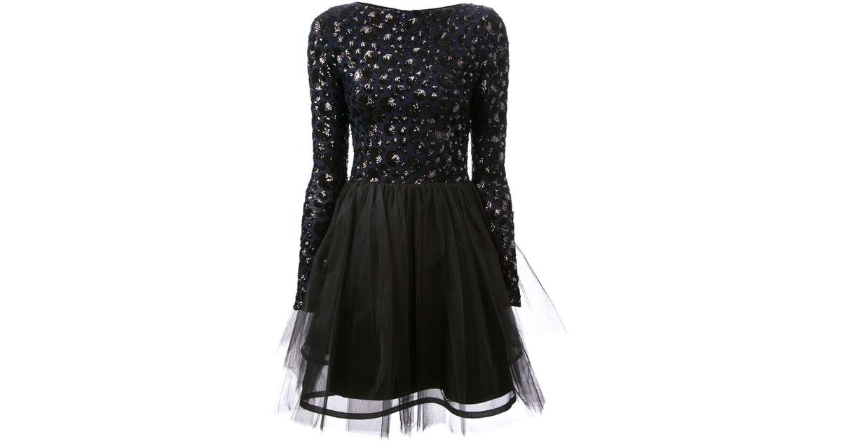 alice olivia black sequin dress