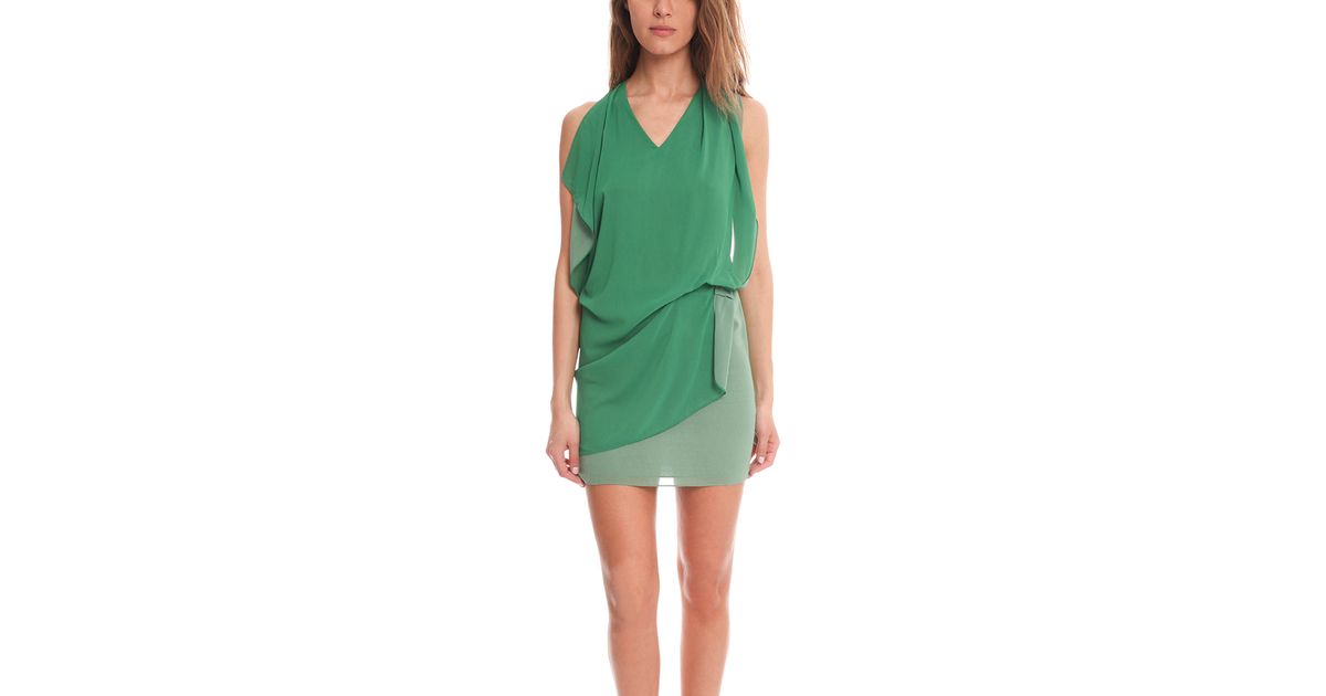 Acne Studios Mallory Contour Crepe Dress in Green | Lyst