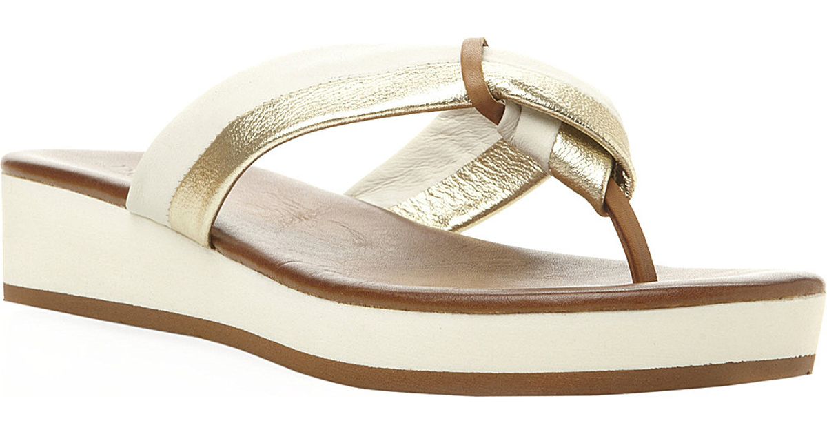 low wedge flip flops